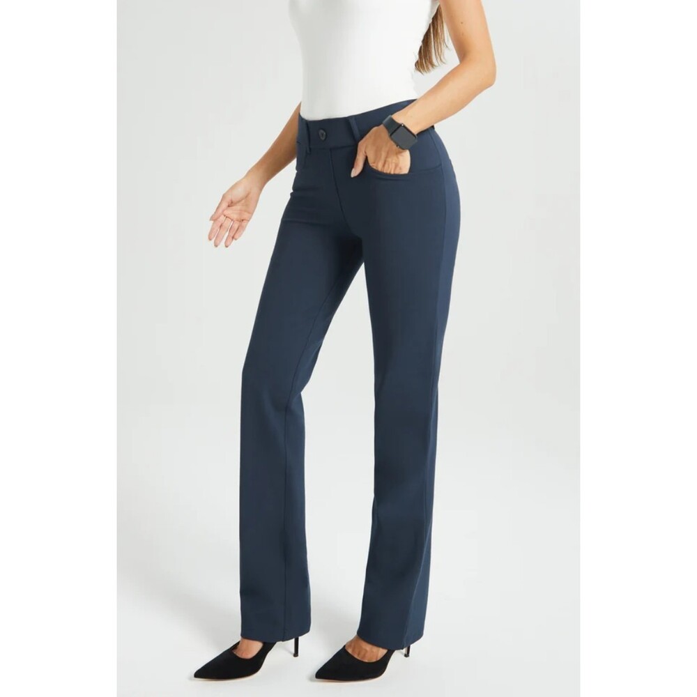 New Betabrand Navy Straight Leg 7 Pocket DPYP Dress Pant Yoga Pants XSmall
